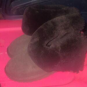 UGG Black Fold-Over Shearling Boots